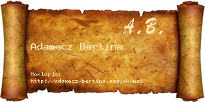 Adamecz Bertina névjegykártya